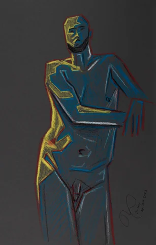 Seated figure, front view
