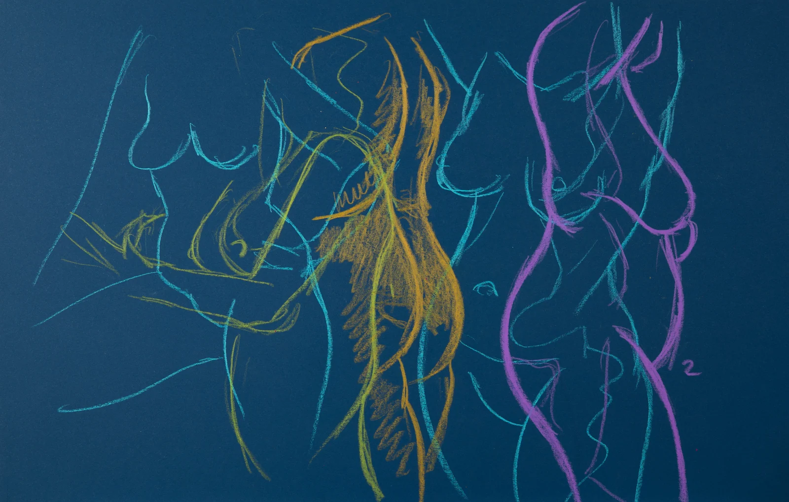 Gesture sheet, 3 poses by Riley Adamson