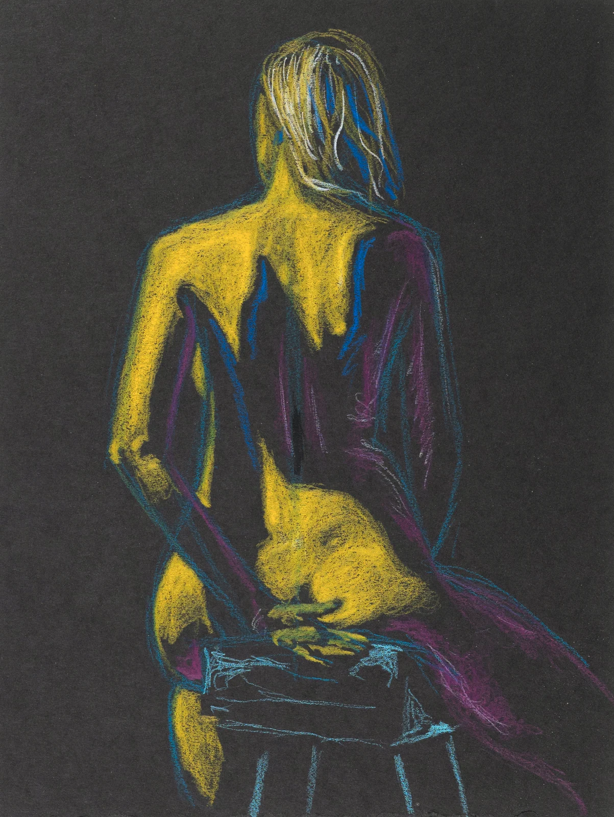 Seated figure, back view by Riley Adamson