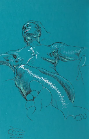 Lying-supine figure, from-below view by Riley Adamson
