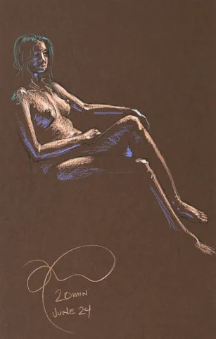 Seated figure, front view by Riley Adamson