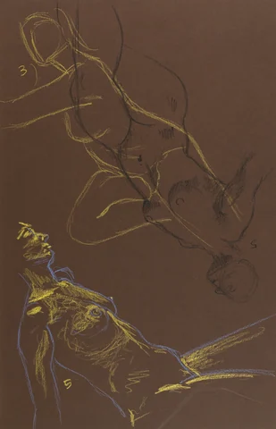 Gesture sheet, 2 poses by Riley Adamson