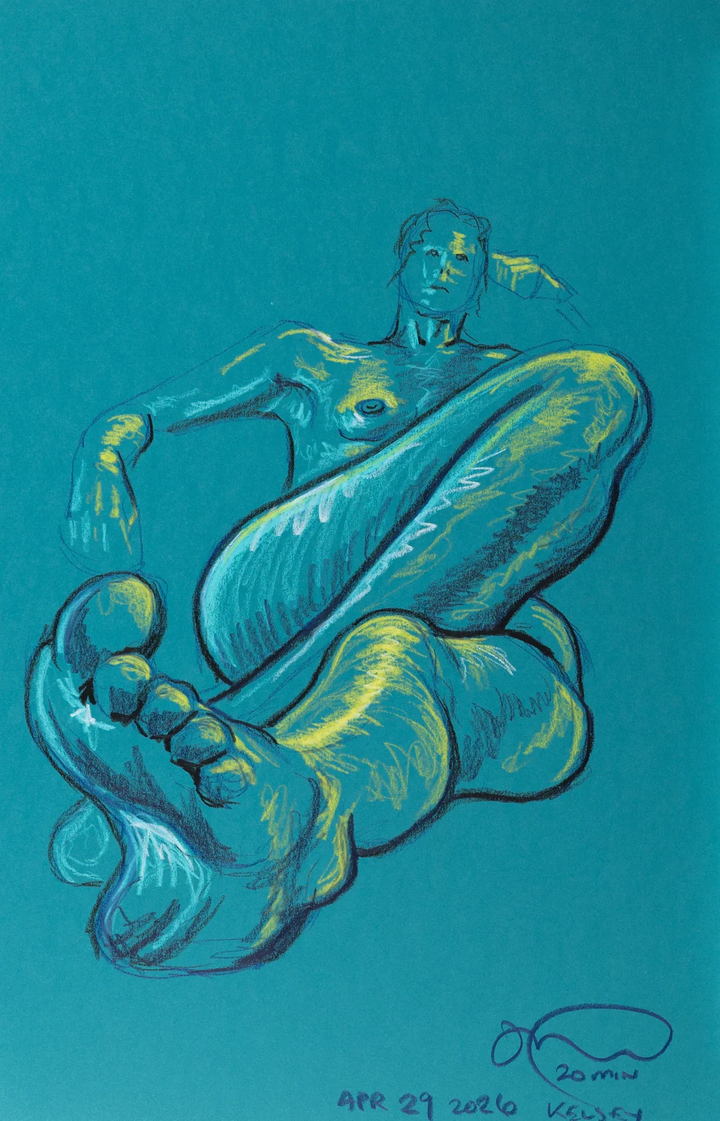 Seated figure by Riley Adamson