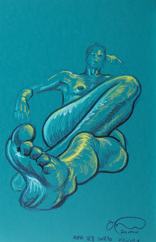 Seated figure by Riley Adamson