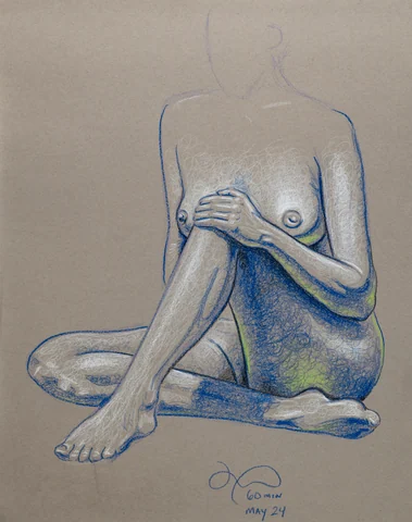 Seated figure, front view by Riley Adamson