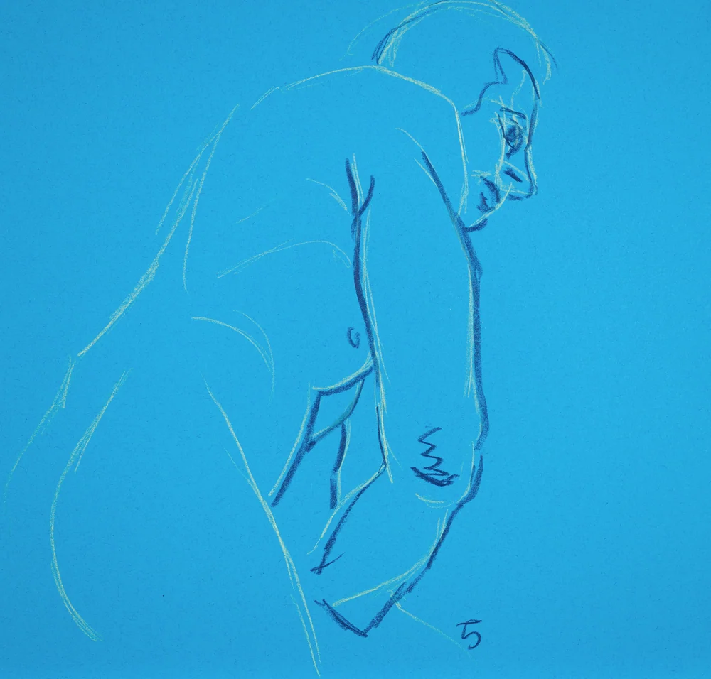 Figure drawing, side view by Riley Adamson