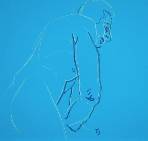 Figure drawing, side view by Riley Adamson