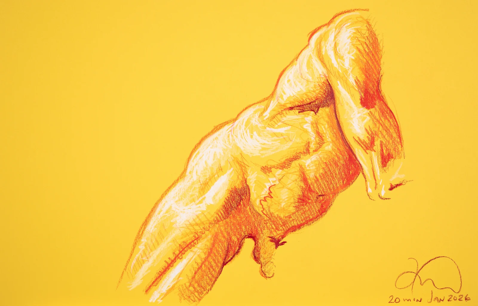 Seated figure, side view by Riley Adamson