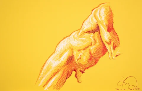 Seated figure, side view by Riley Adamson