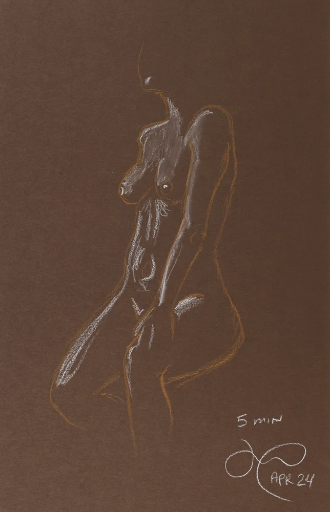 Seated figure, side view by Riley Adamson