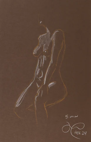 Seated figure, side view by Riley Adamson