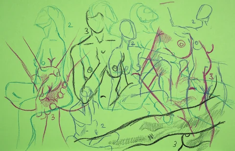 Gesture sheet, 8 poses by Riley Adamson
