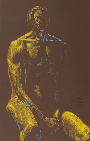 Seated figure, front view by Riley Adamson