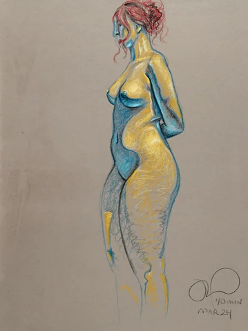Standing figure, side view by Riley Adamson