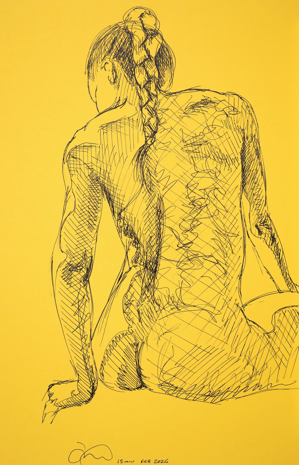 Seated figure, back view by Riley Adamson