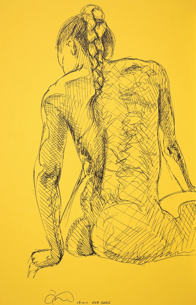 Seated figure, back view by Riley Adamson