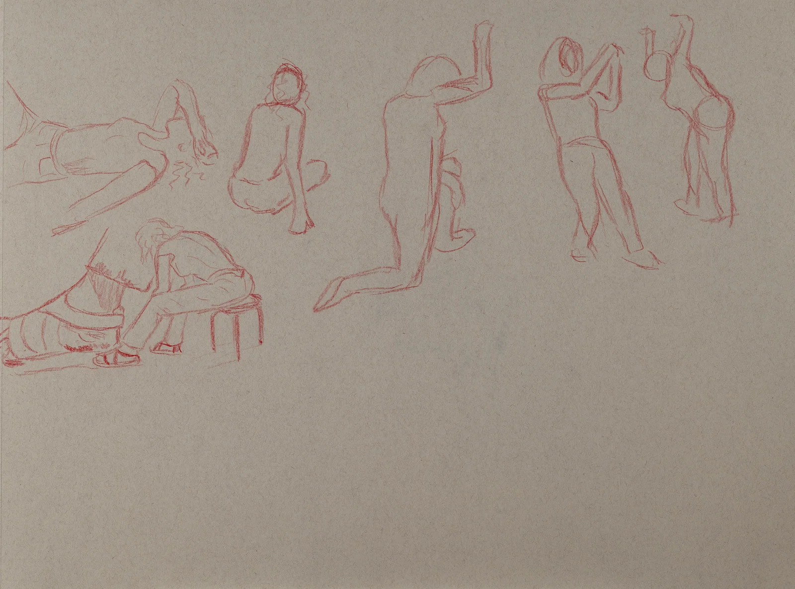 Gesture sheet, 6 poses by Riley Adamson