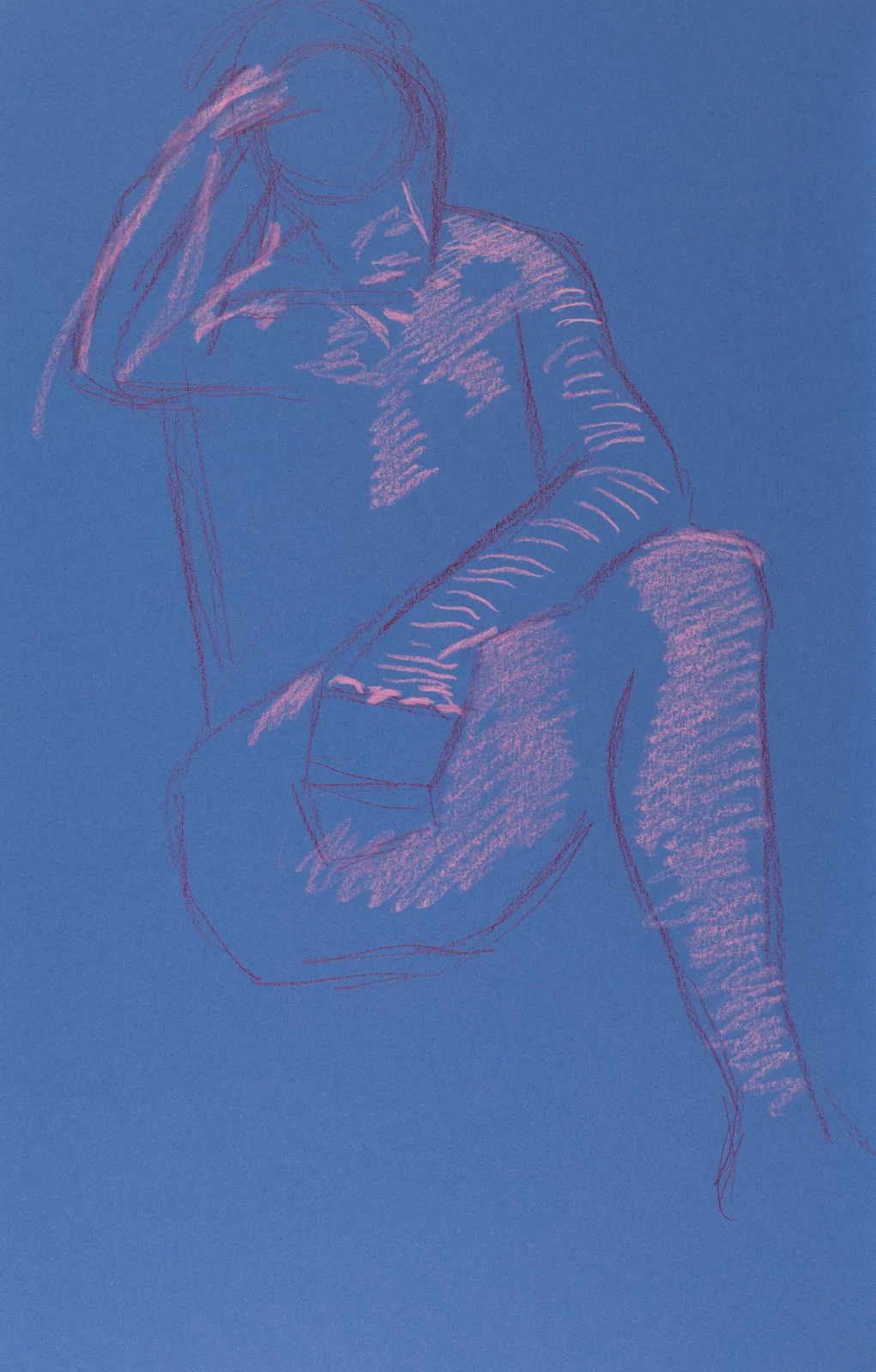 Seated figure, front view by Riley Adamson