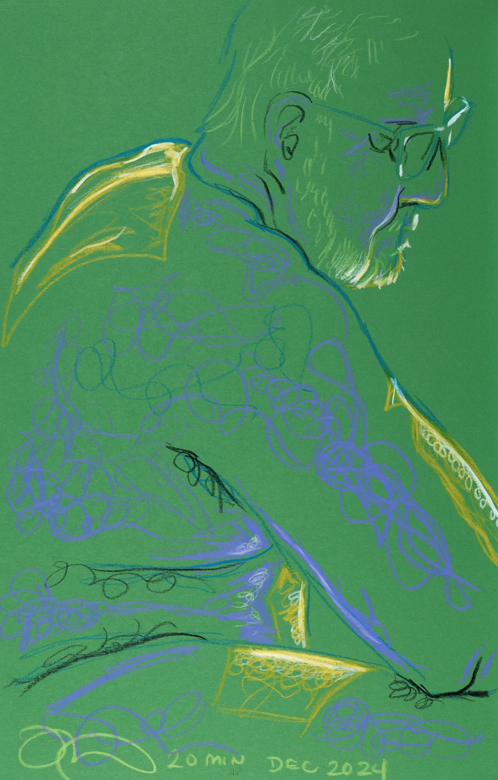 Seated figure, side view by Riley Adamson