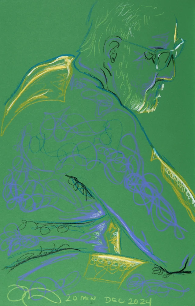 Seated figure, side view by Riley Adamson
