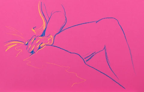 Seated figure, side view by Riley Adamson