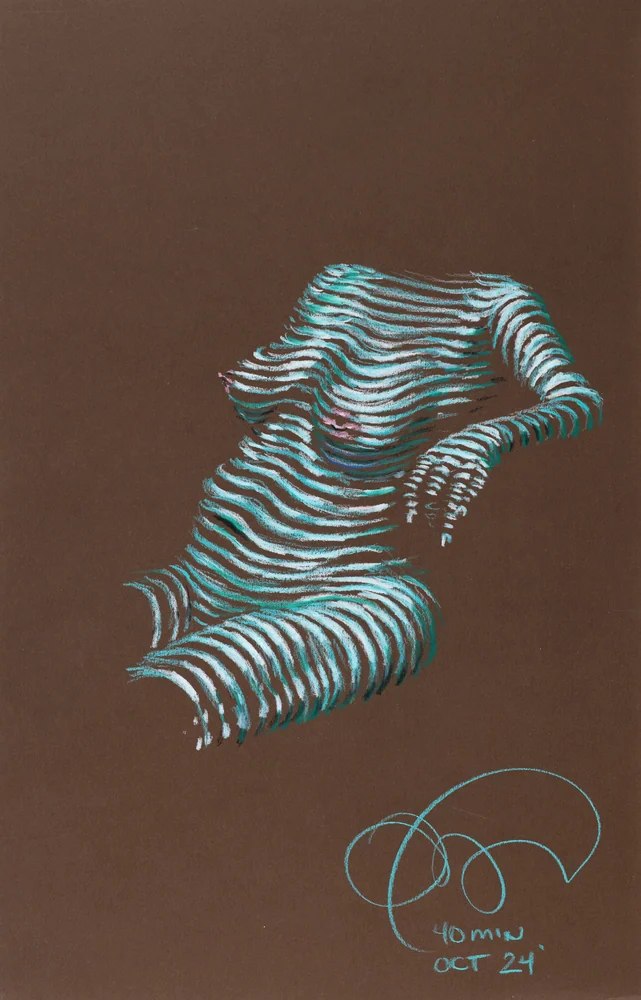 Figure drawing, side view by Riley Adamson
