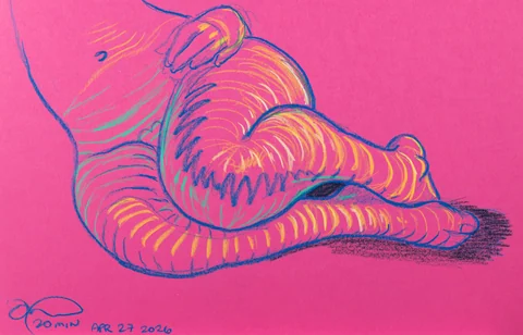 Seated figure, front view by Riley Adamson