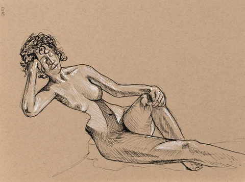 Lying-side figure, front view by Riley Adamson