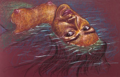Lying-supine figure, from-above view