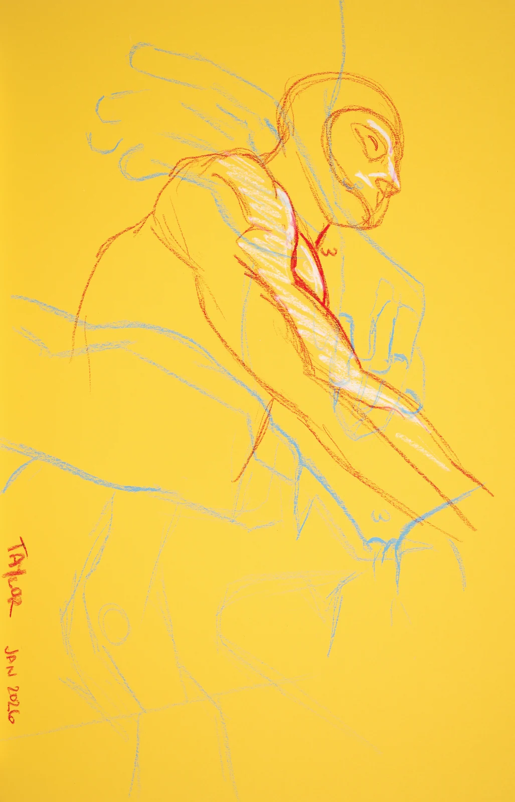 Seated figure, side view by Riley Adamson