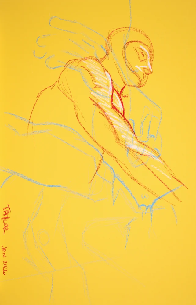 Seated figure, side view by Riley Adamson