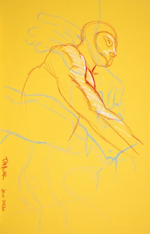 Seated figure, side view by Riley Adamson