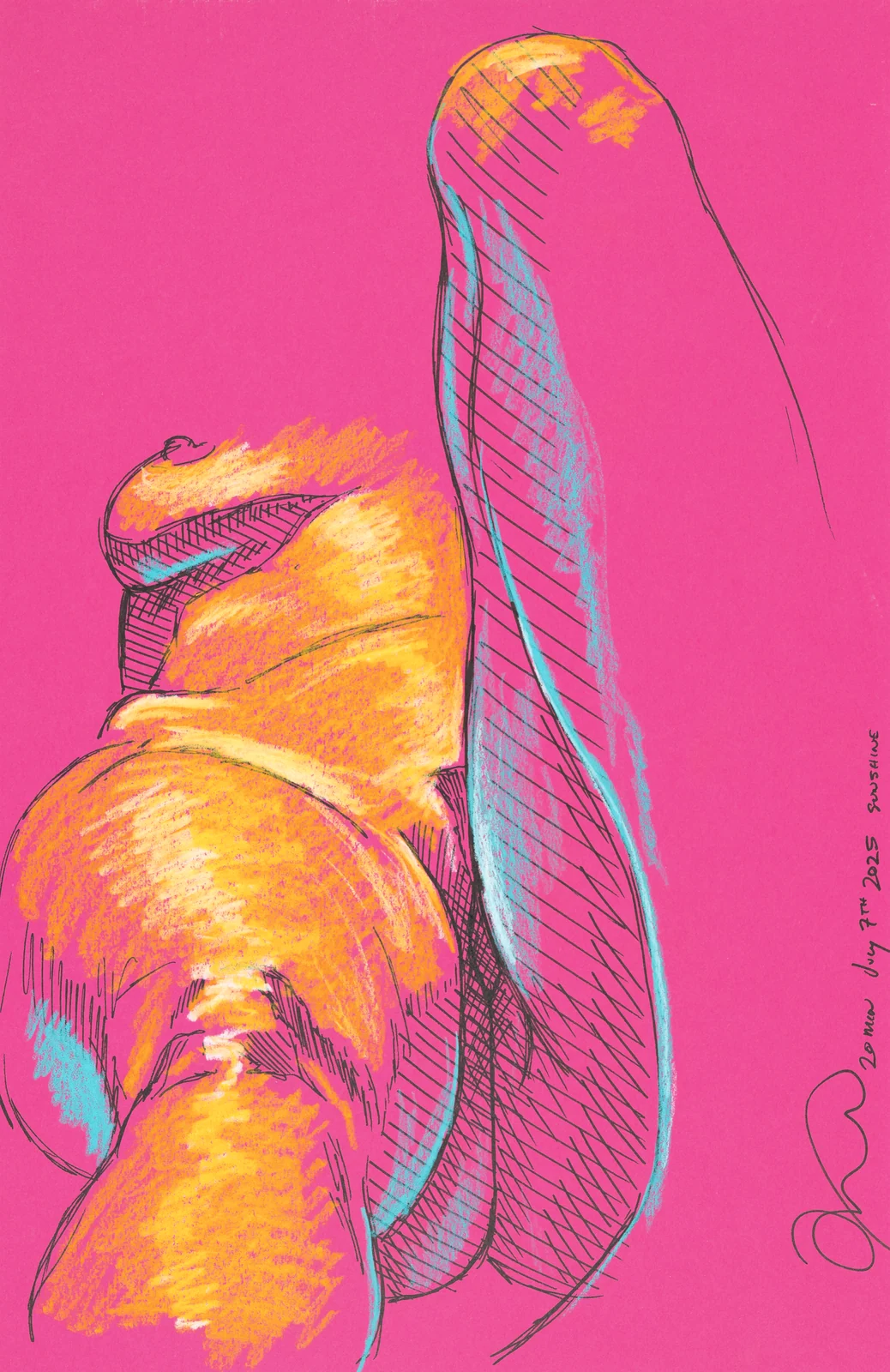 Lying-supine figure, from-below view by Riley Adamson