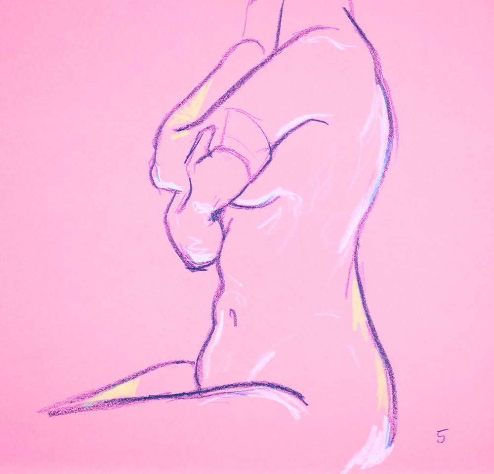 Seated figure, side view by Riley Adamson