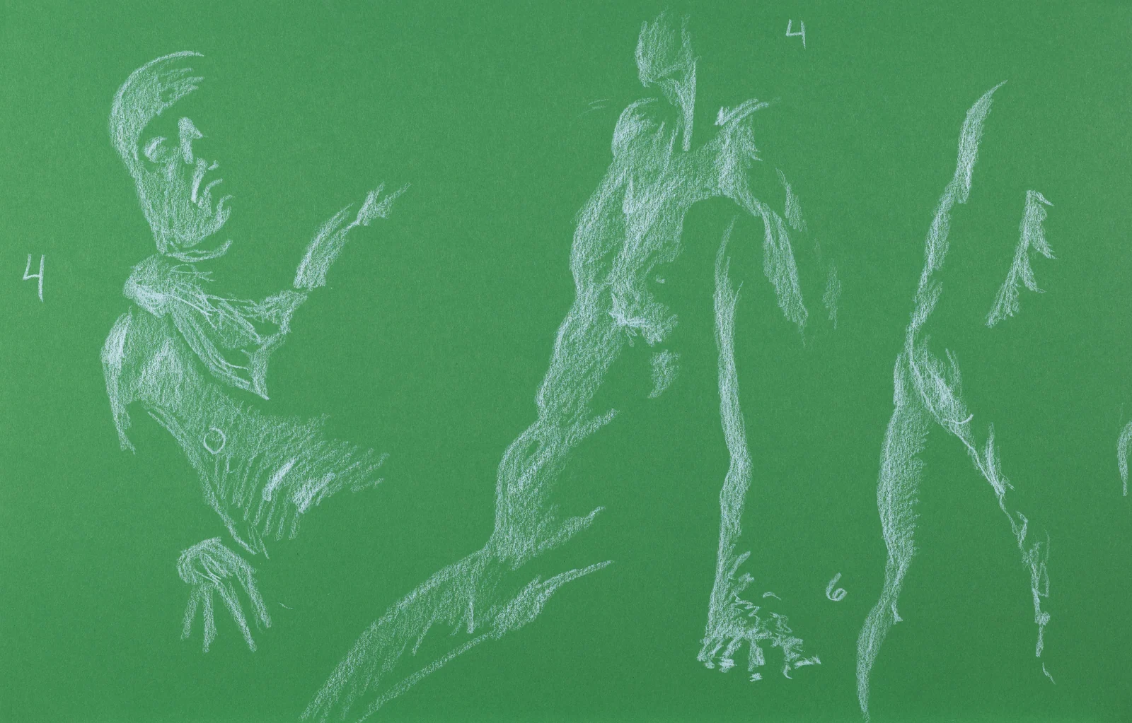 Gesture sheet, 4 poses by Riley Adamson