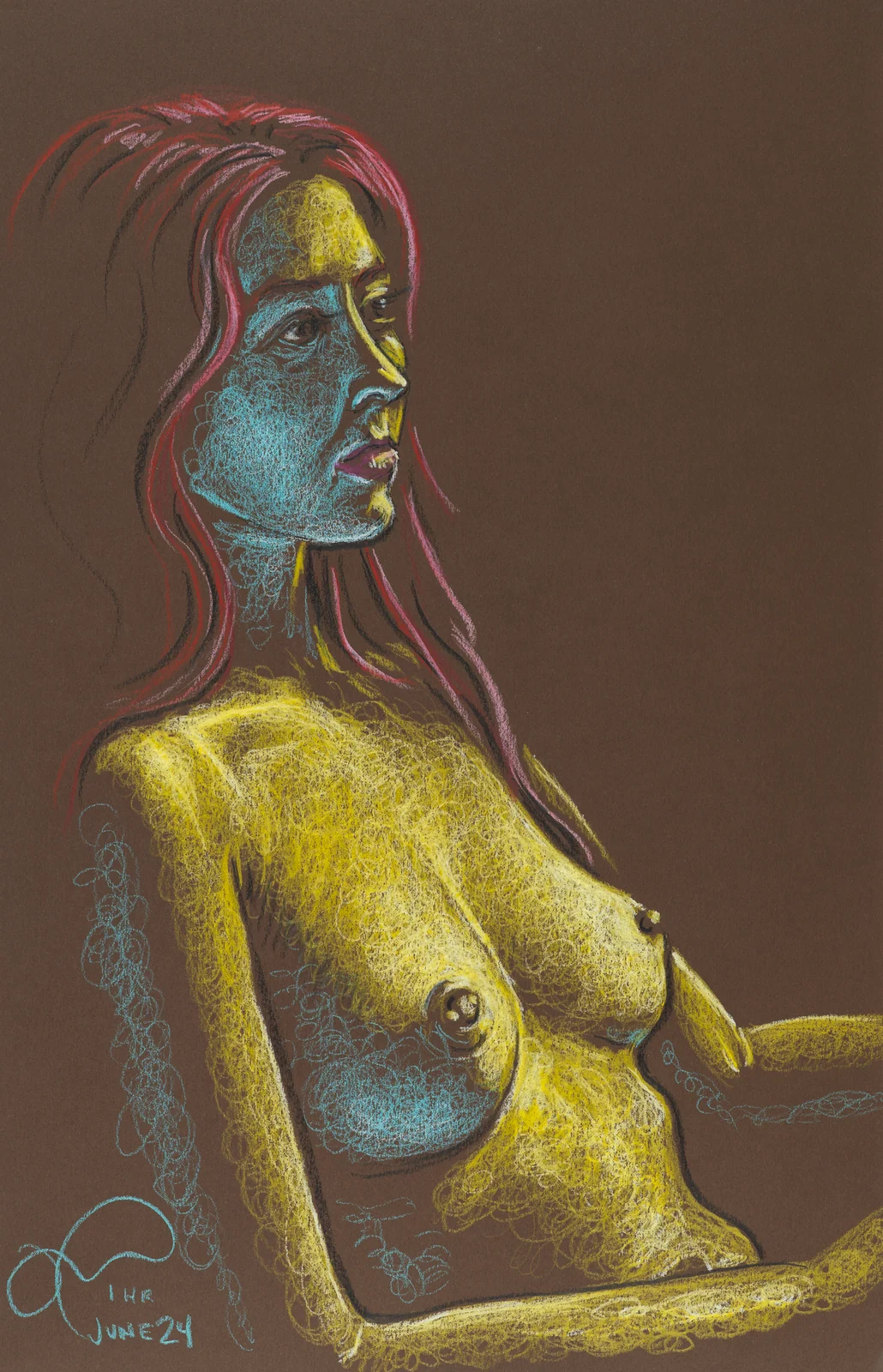 Seated figure, side view by Riley Adamson