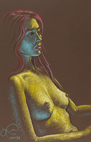 Seated figure, side view by Riley Adamson