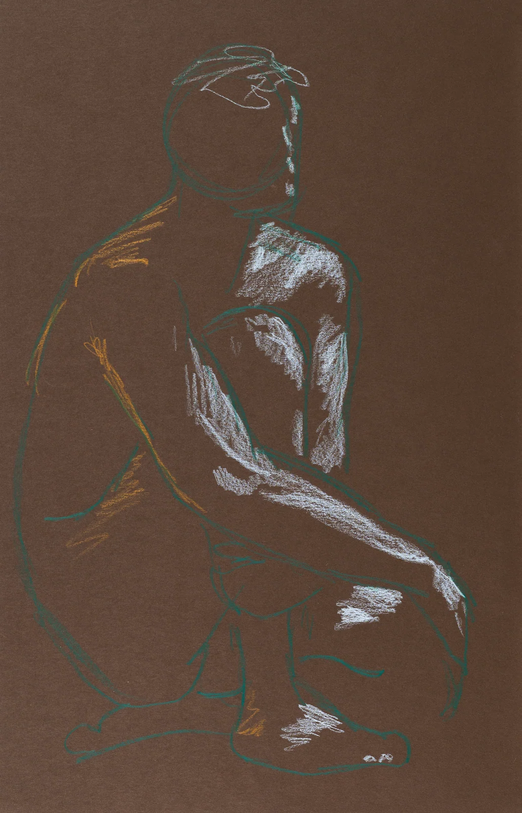 Seated figure, front view by Riley Adamson