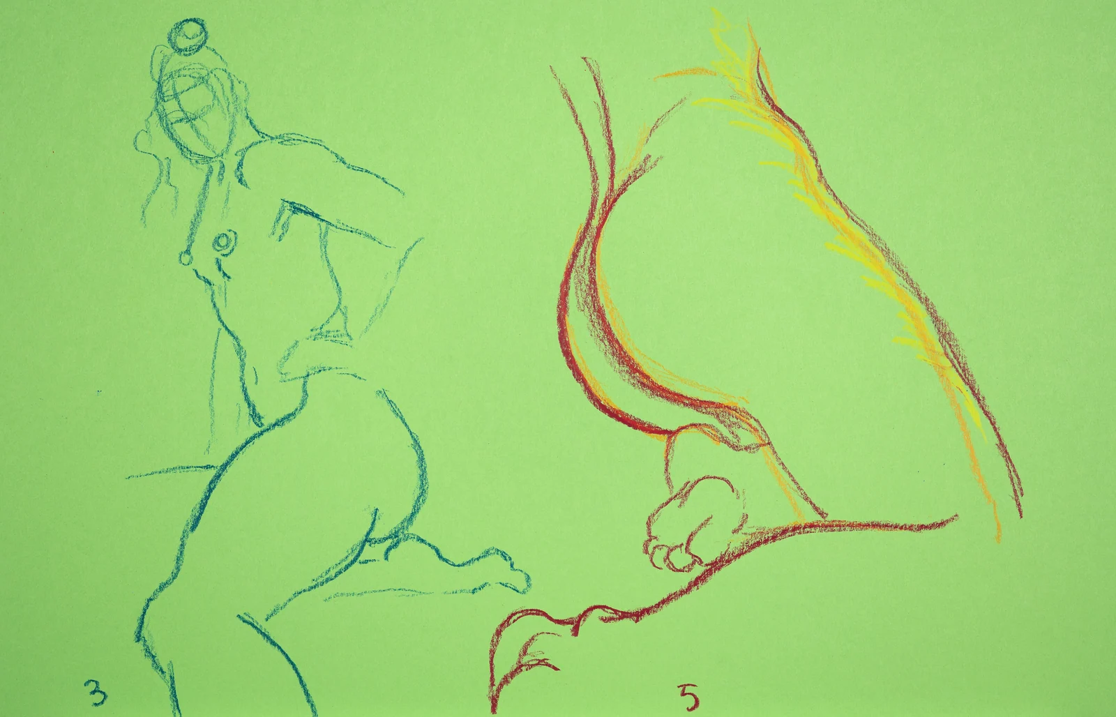 Gesture sheet, 2 poses by Riley Adamson