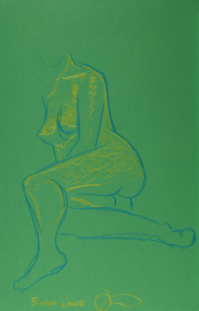 Seated figure, side view by Riley Adamson