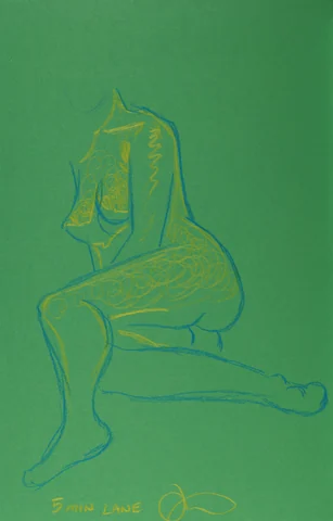 Seated figure, side view by Riley Adamson