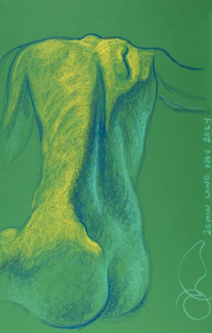 Figure drawing, back view by Riley Adamson