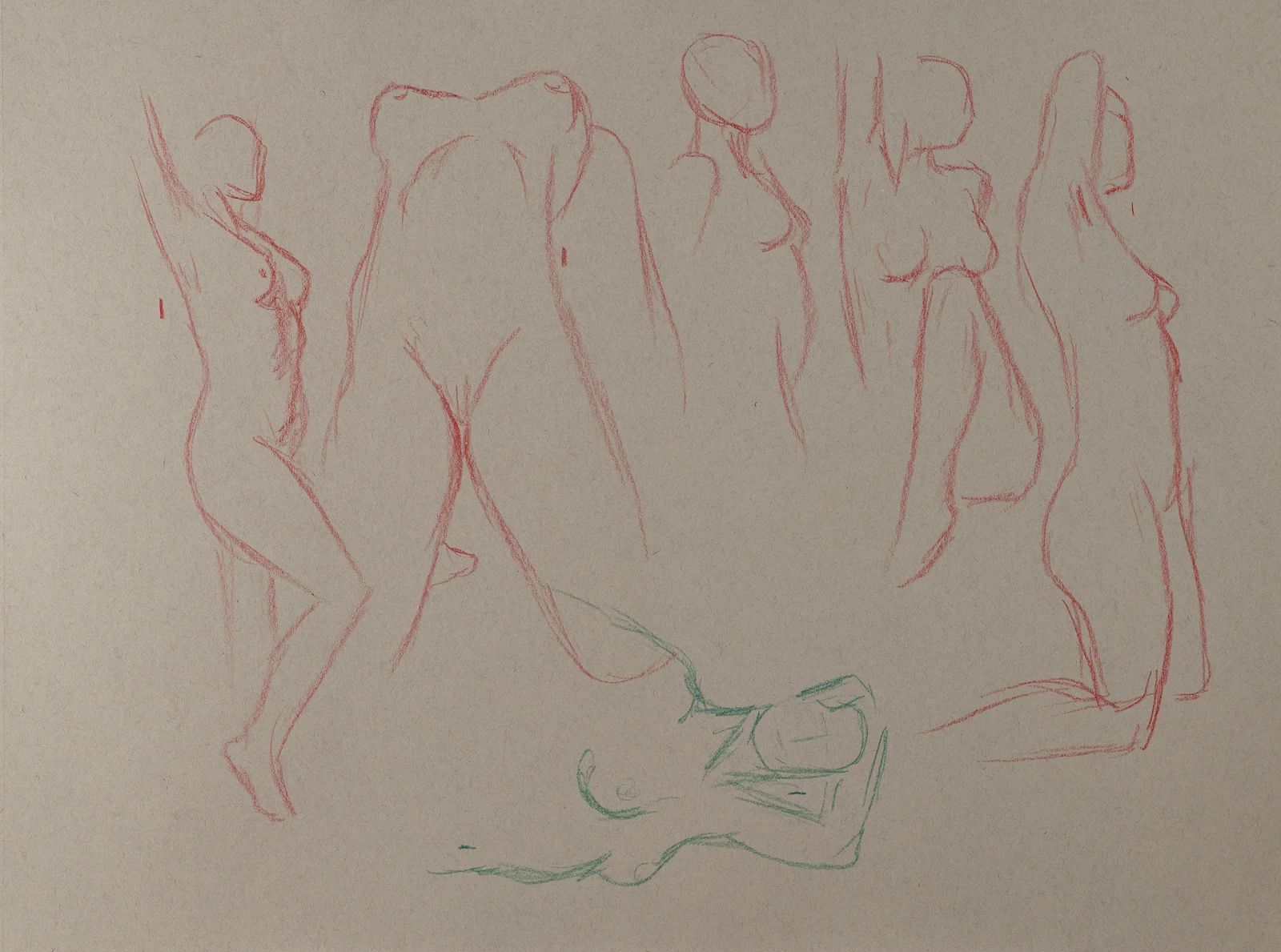 Gesture sheet, 6 poses by Riley Adamson