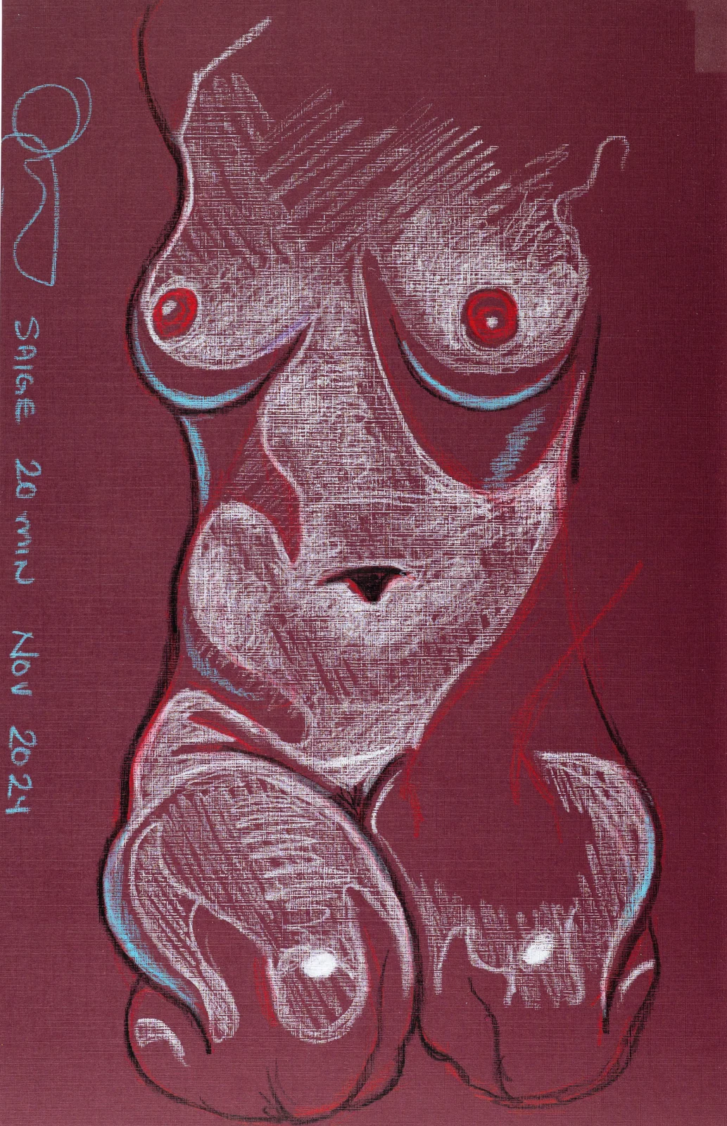 Kneeling figure, front view by Riley Adamson
