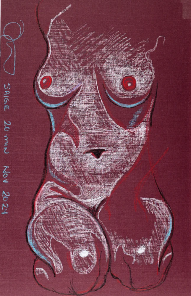 Kneeling figure, front view by Riley Adamson