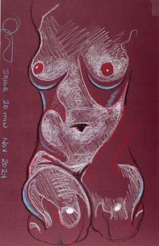 Kneeling figure, front view by Riley Adamson