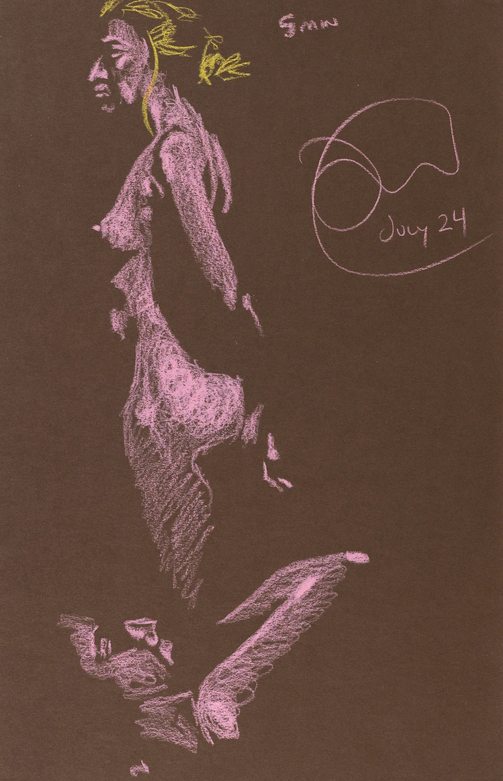 Figure drawing, side view by Riley Adamson