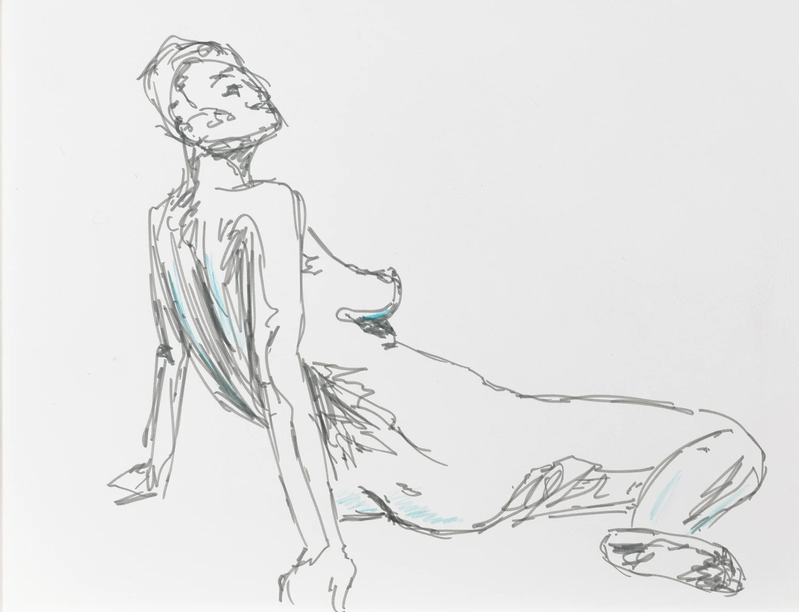 Seated figure, side view by Riley Adamson
