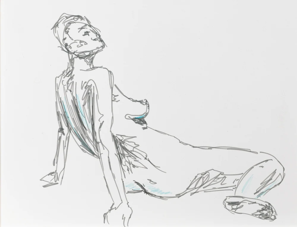 Seated figure, side view by Riley Adamson