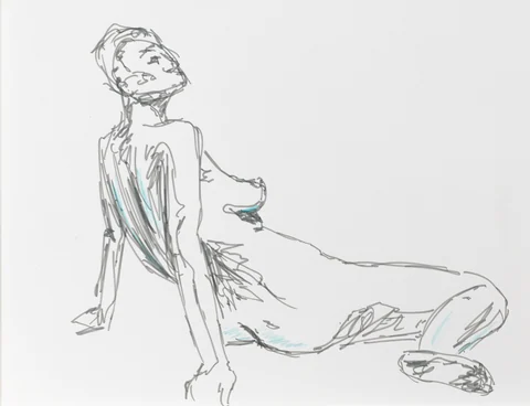 Seated figure, side view by Riley Adamson